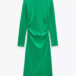Zara Vibrant Green Long Sleeve Dress